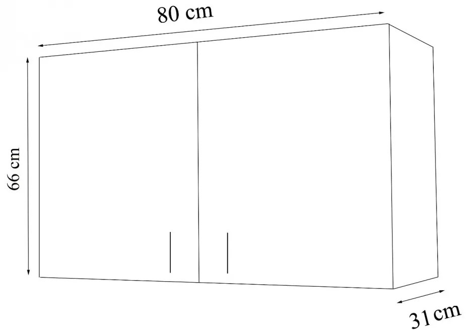 Cassio felső konyhaszekrény 80 cm fehér N
