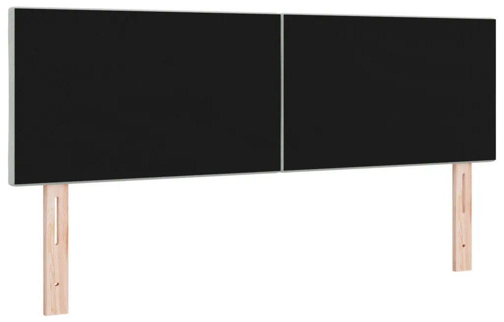 LED ágytámla Világosszürke 144 cm Műbőr