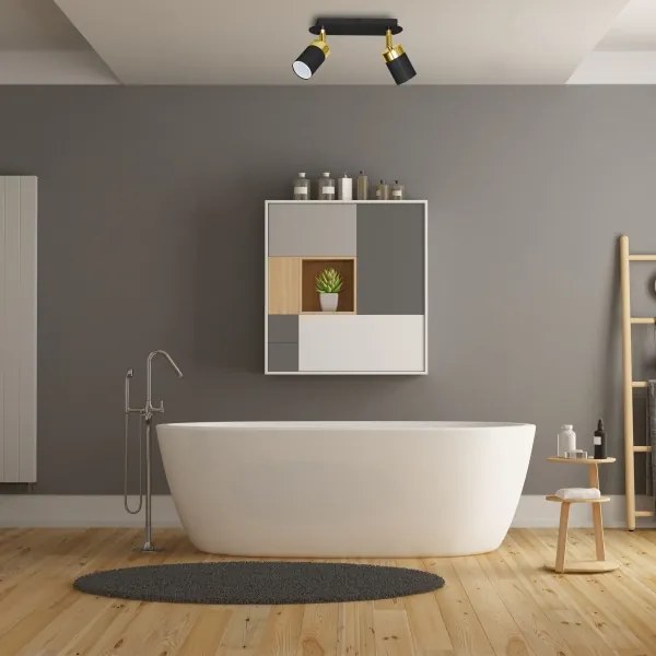 JOKER spotlámpa 2xGU10/25W/230V fekete/arany