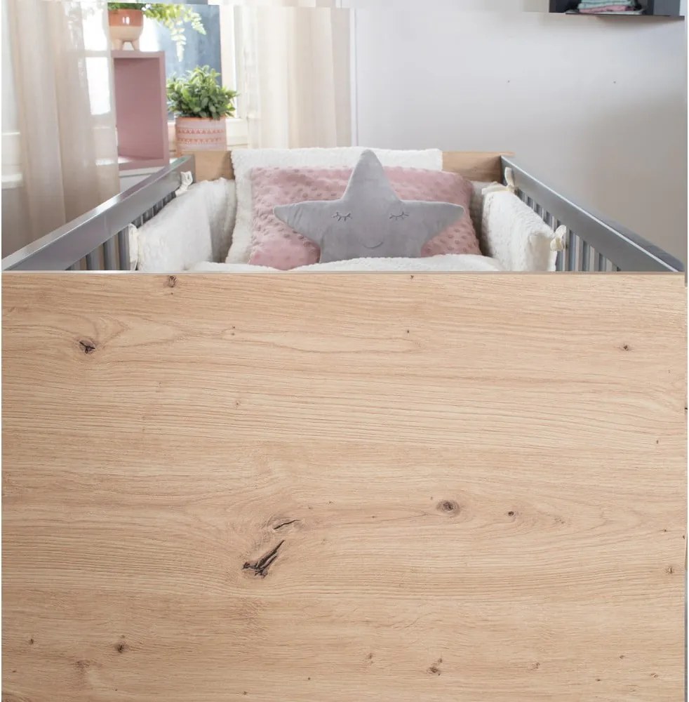 Szürke-natúr színű babaágy 60x120 cm Anna – Roba