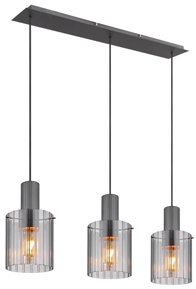 Globo 15904-3H - Csillár zsinóron TULIVAR 3xE27/40W/230V szürke