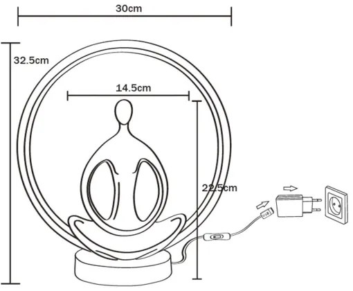 Zuma Line ED81F134U - LED Asztali lámpa YOGA LED/4W/5V fekete/arany