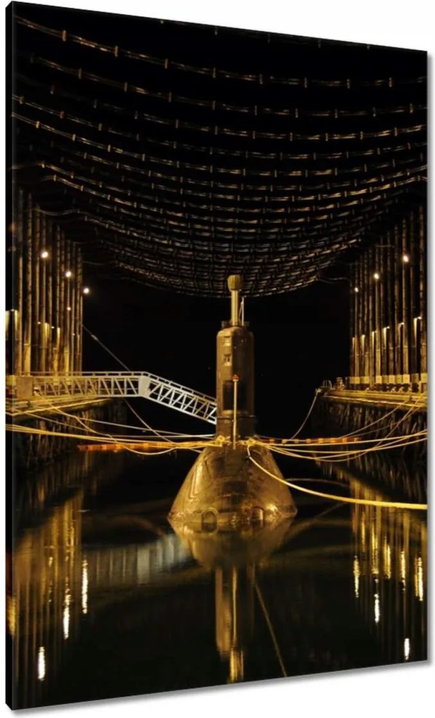 Vászonkép 70x100 Vízalatti hajó az udvaron