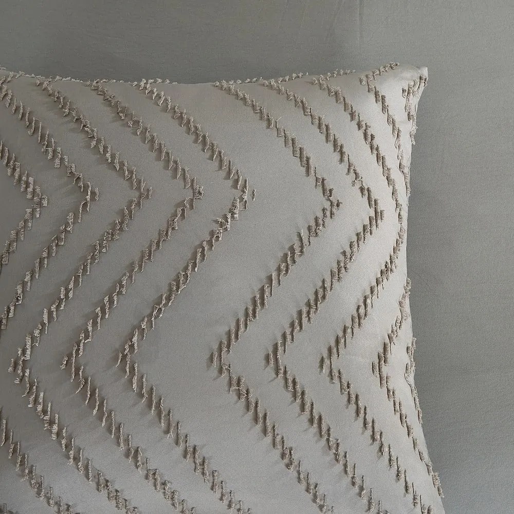 Szürke-barna egyszemélyes hosszabbított mikroszálas ágyneműhuzat 140x220 cm Pure Zigzag – Good Morning