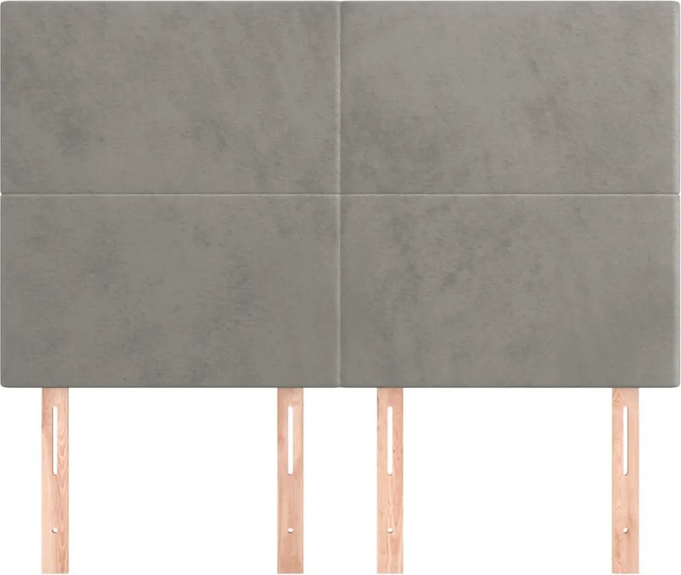 világosszürke bársony fejtámla 144x5x118/128 cm