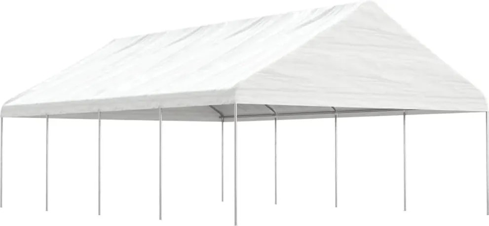 vidaXL fehér polietilén pavilon tetővel 8,92 x 5,88 x 3,75 m