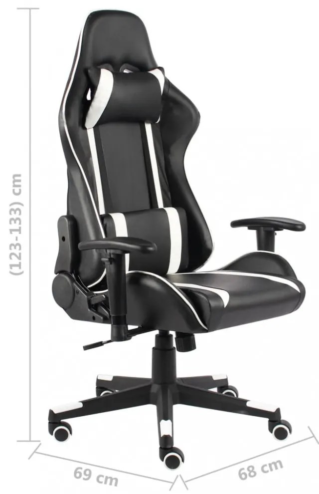 fehér PVC forgó gamer szék