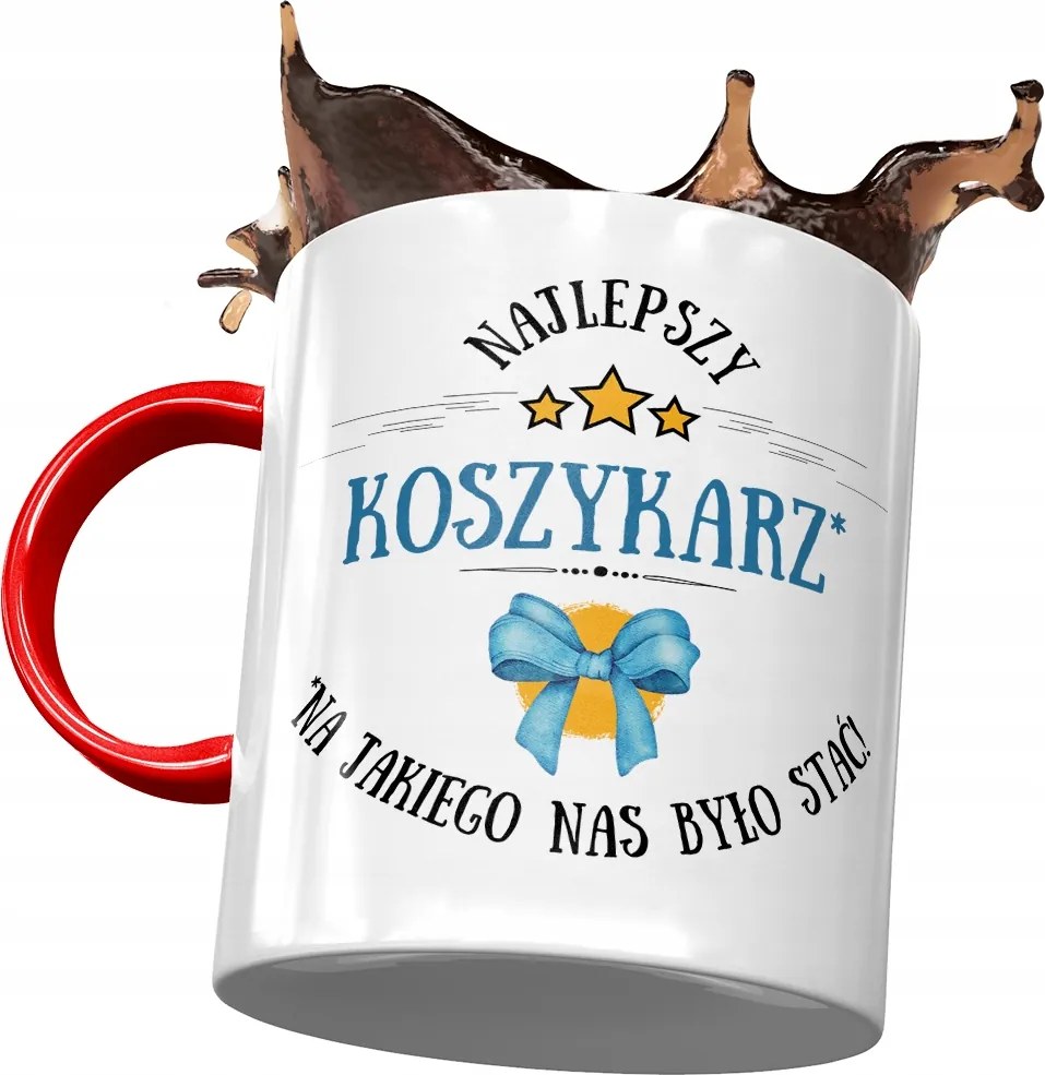 Piros Bögre Kosárlabdázónak Legjobb Kosárlabdázó Nyomtatott Fotóval