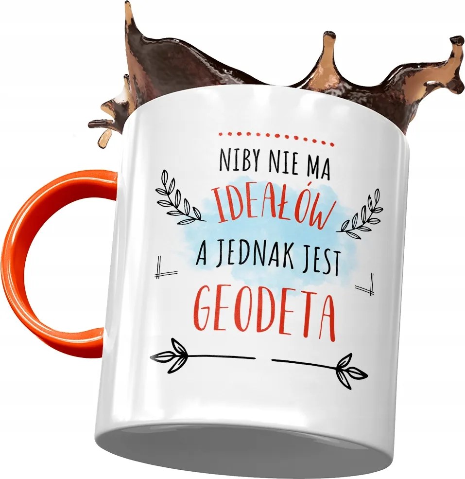 Narancssárga bögre a geodéta számára A tökéletes geodéta fényképes nyomtatással