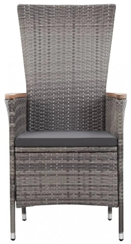 3 részes szürke polyrattan kerti ülőgarnitúra párnákkal