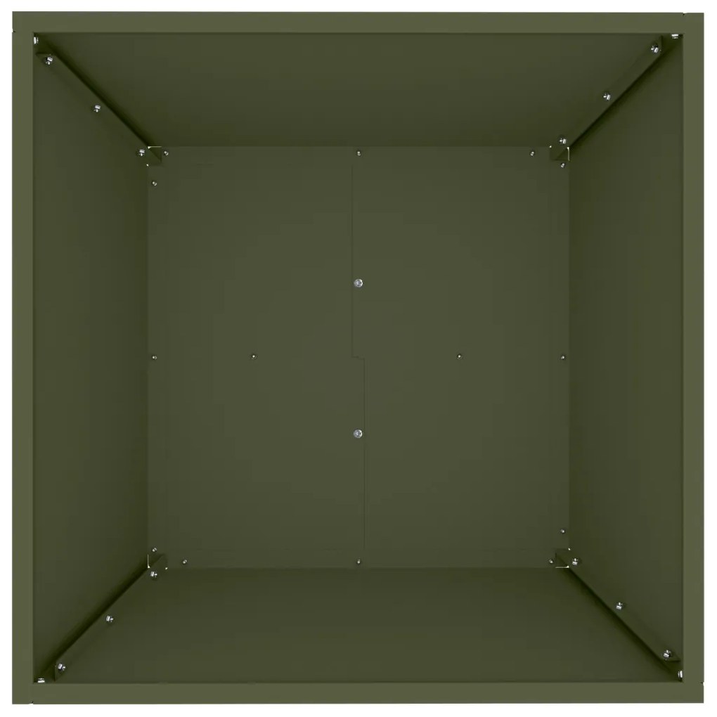 Fém virágcserép Olívazöld Fém 50 x 50 x 15 cm Dekoratív betétek