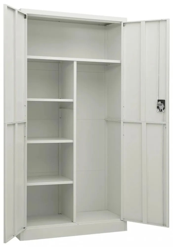 világosszürke acél zárható szekrény 90 x 40 x 180 cm