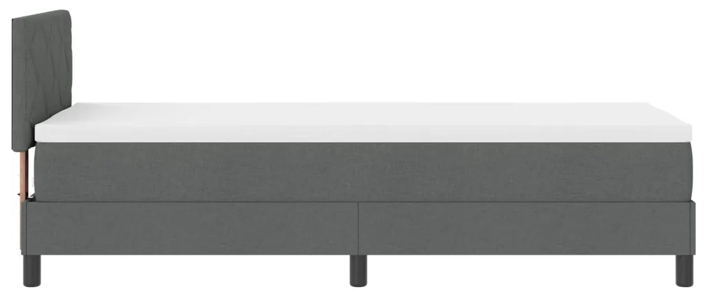 Boxspring Ágy Matraccal &amp; LED Sötét Szürke 80x200 cm Szövet