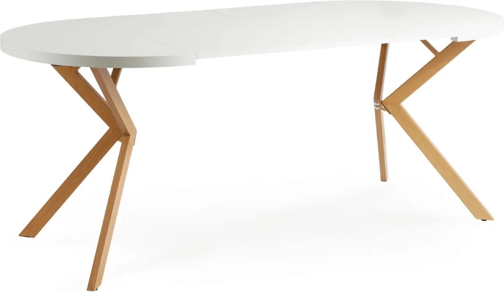 Kihúzható étkezőasztal 90–190 cm méretben, fehér/tölgy színben LUGO