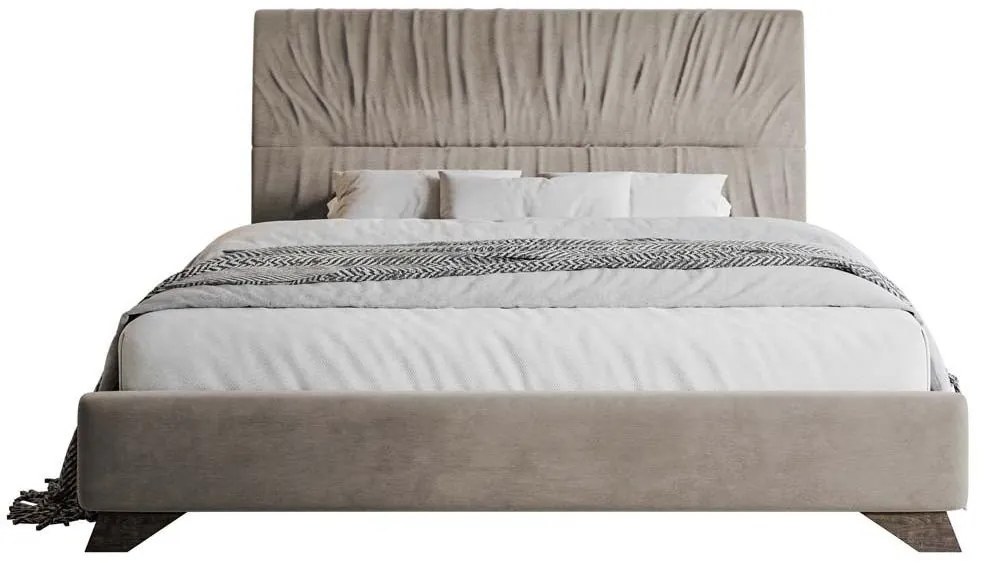 Franciaágy 160 cm Lania 160 (ágyráccsal) (bézs + barna). 1098719