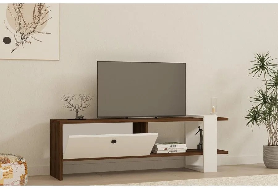 TV szekrény Gaye - Walnut, White