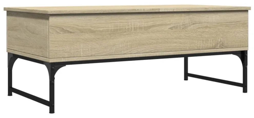 sonoma tölgy szerelt fa és fém dohányzóasztal 100 x 50 x 40 cm