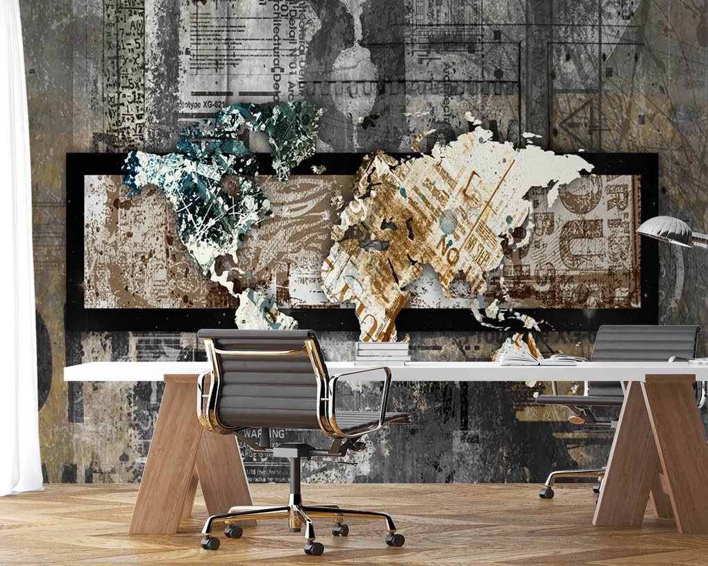 Gario Fotótapéta Régi világtérkép vintage Anyag: Vlies, Méret: 150 x 105 cm