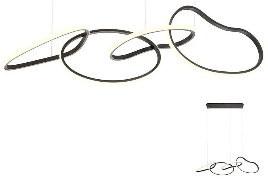 Redo 01-2596 - LED fényerőszabályozható kábeles függeszték BIAS LED/87,4W/230V 3000K fekete