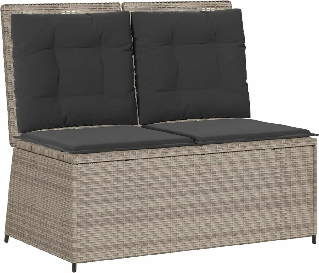 vidaXL Kerti pad Világosszürke polirattan