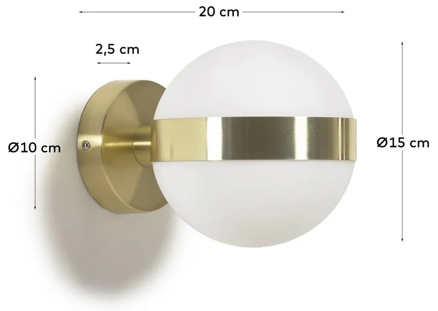 Aranyszínű fali lámpa ø 15 cm Anasol – Kave Home