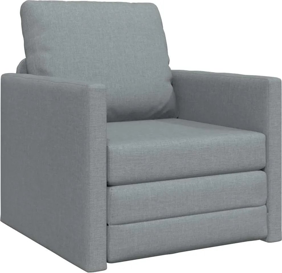 vidaXL Kanapéágy 60cm Világosszürke szövet