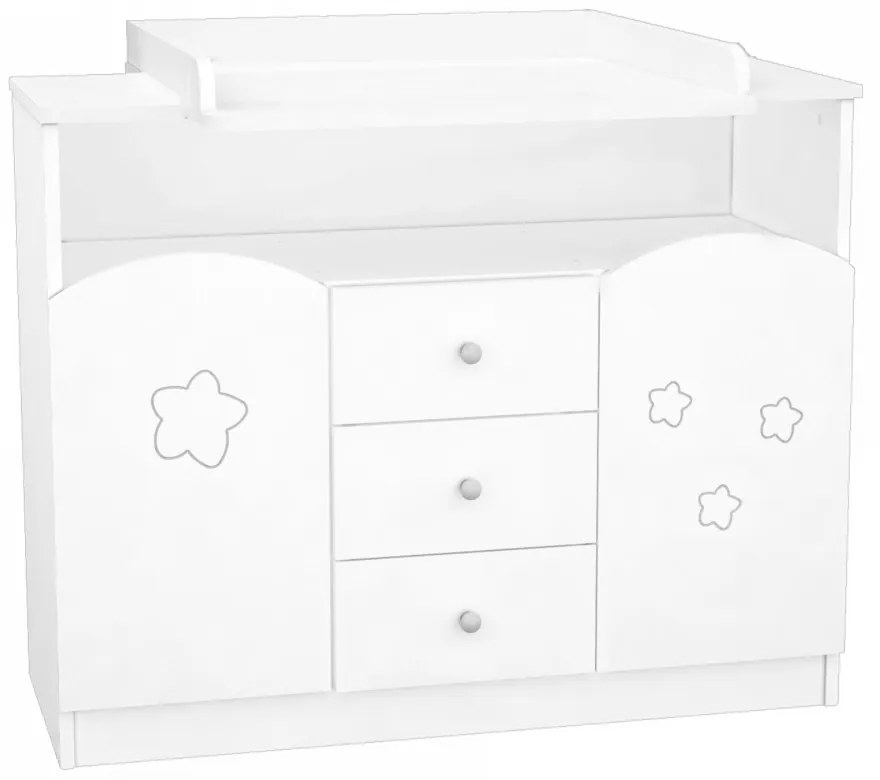 106-Os Pelenkázószekrény Fehér