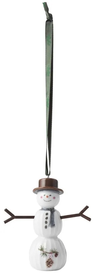Porcelán kézzel festett karácsonyfadísz ø 4 cm Hammershøi Snowman – Kähler Design