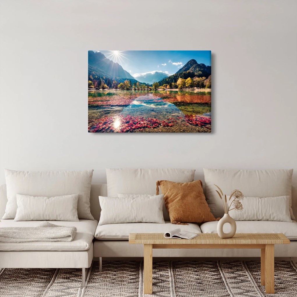 Kép - Jasna-tó, Gozd Martuljek, Júliai-Alpok, Szlovénia (90x60 cm)