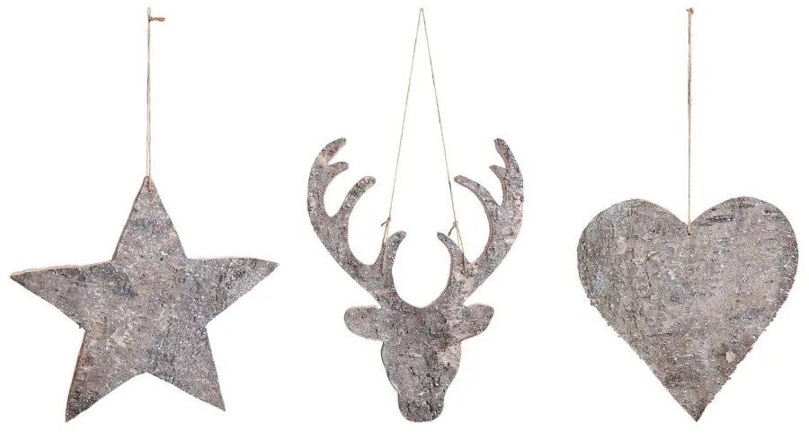 Christmas Ecorce 3 db-os karácsonyfadísz szett - Côté Table