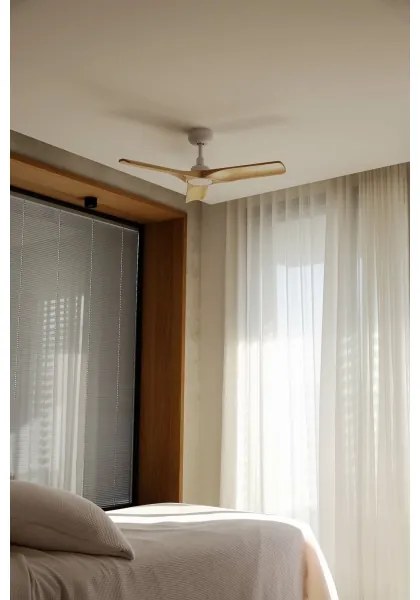 FARO 33805WT - HEYWOOD mennyezeti ventilátor fa/fehér, 90 cm pr. + DO