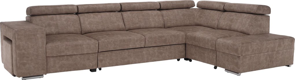 Ülőgarnitúra, bézs, jobbos, MALAGA BIG