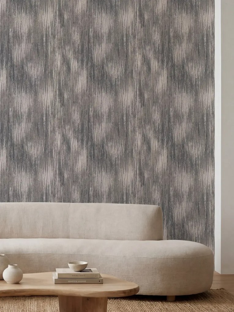 Esselle Home Elemental Huttol fekete-szürke faerezetes vlies tapéta – 100602EH