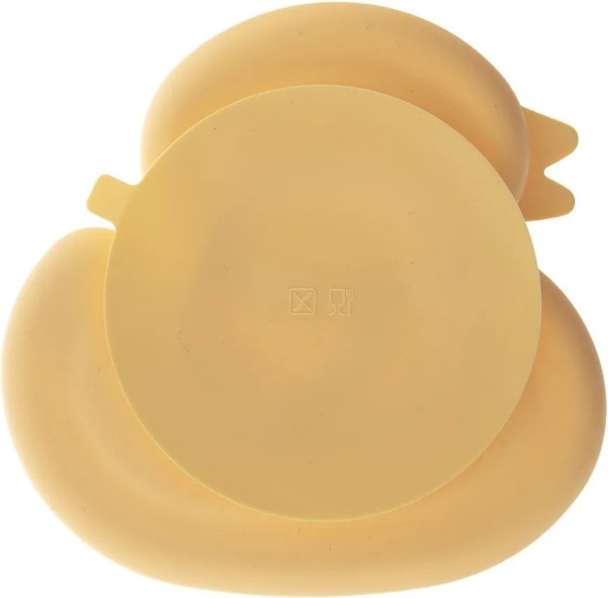Sárga szilikon gyerek tányér 19x19,5 cm Chicken – Orion