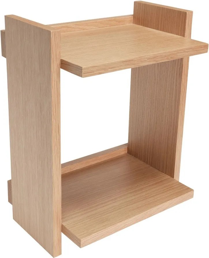 Natúr színű többszintes fali polc tölgyfa dekorral 34 cm Forma – Hübsch