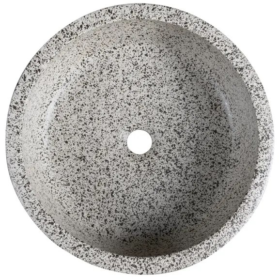 Sapho - PRIORI pultba szerelhető mosdó, átmérő 41 cm, fehér/szürke