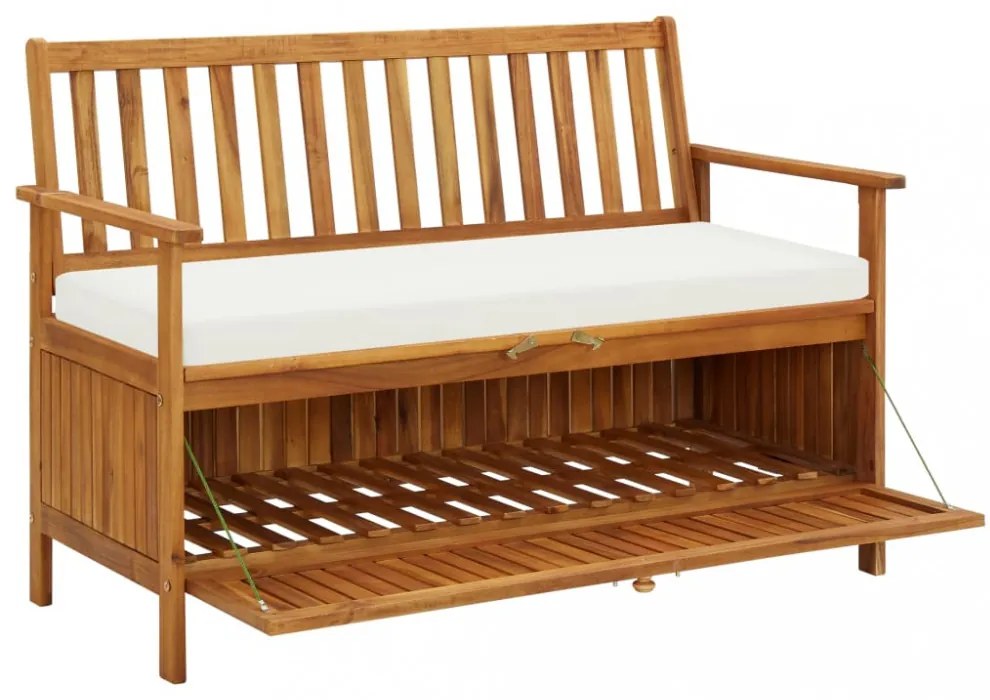 tömör akácfa kerti XL tárolópad 120 x 63 x 84 cm