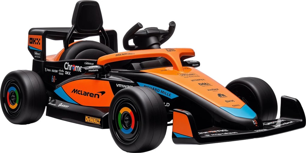 AIYAPLAY Gyermek Elektromos Autó, 12V-os Gyerekjármű 2.4G Távvezérléssel, MP3 USB, Felfüggesztéssel, Hornyával, 3-5km/h, 3-5 Éves Gyerekeknek, Narancs