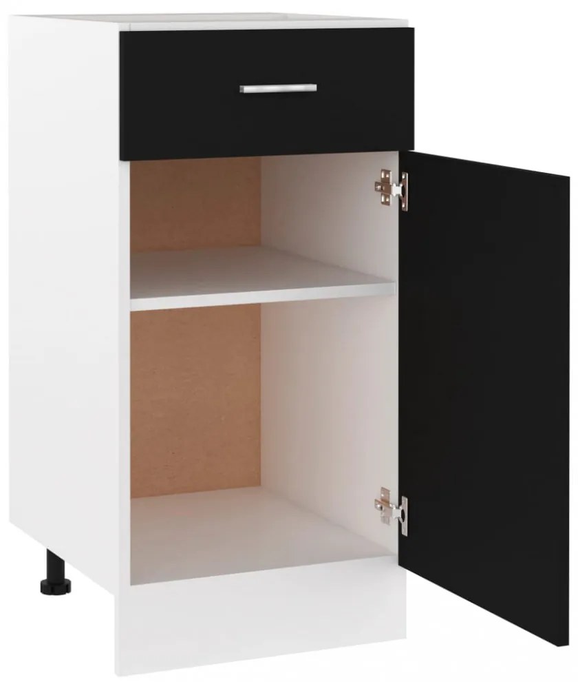 “Lyon” fekete szerelt fa fiókos alsószekrény 40 x 46 x 81,5 cm