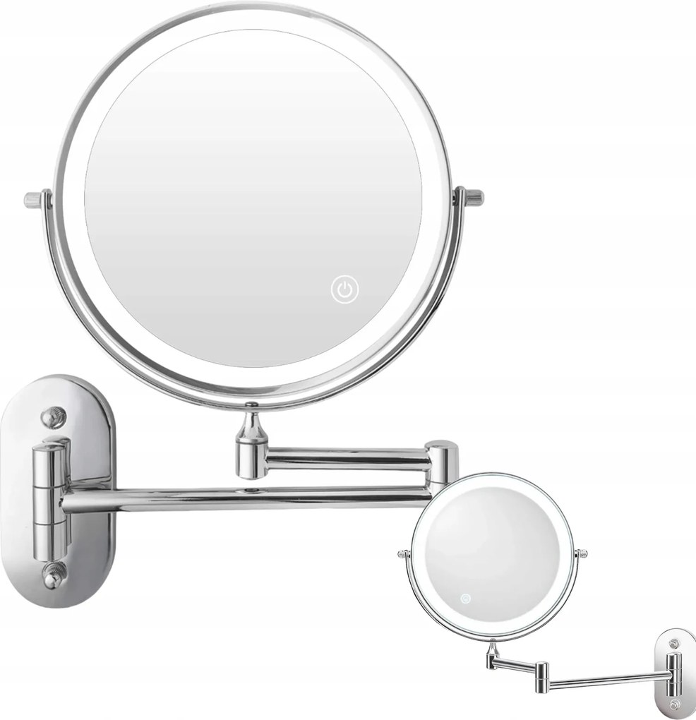 Kozmetikai tükör Led világítással 1X/10X,FÜRDŐSZOBAI Tükör