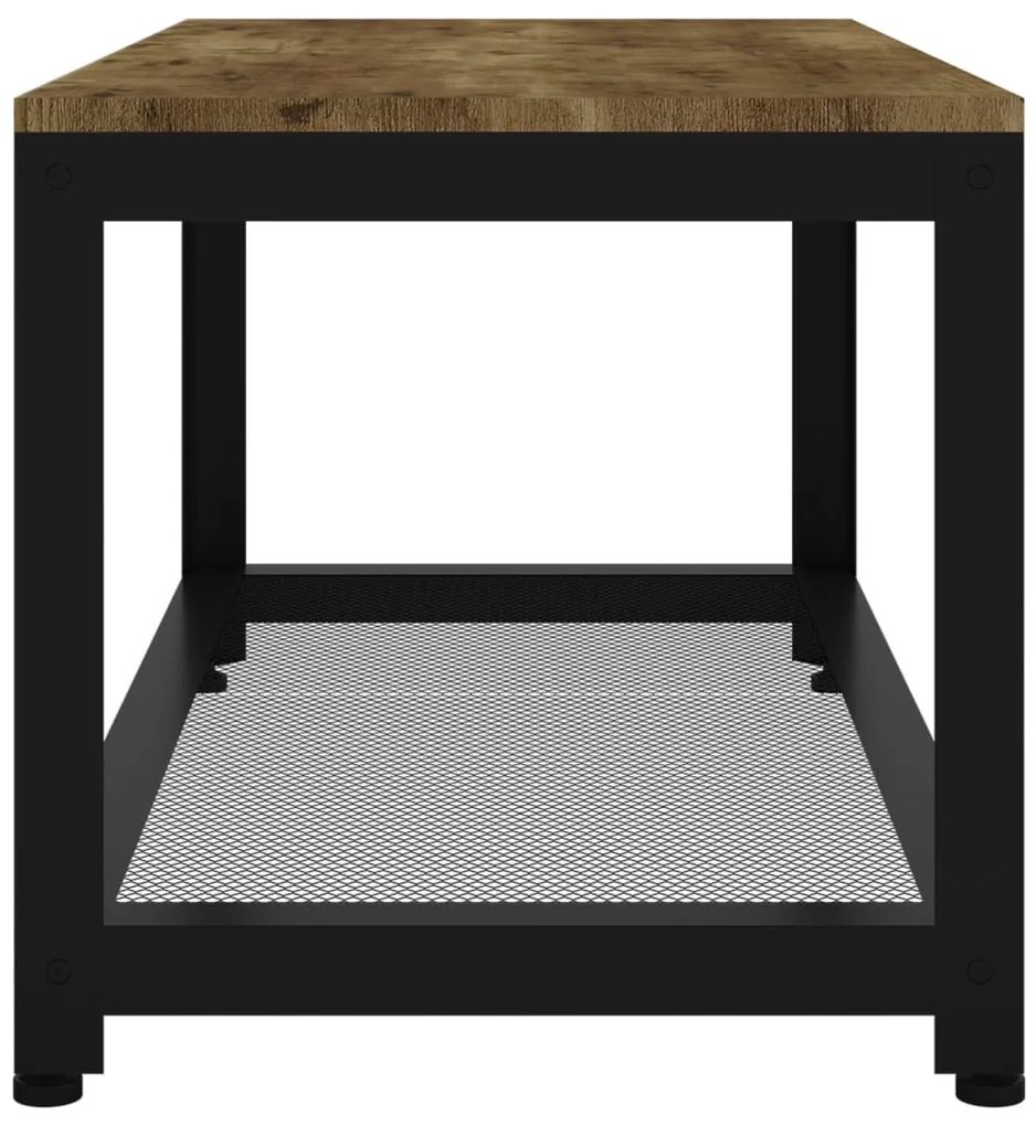 Sötétbarna és fekete MDF és vas dohányzóasztal 90x45x45 cm