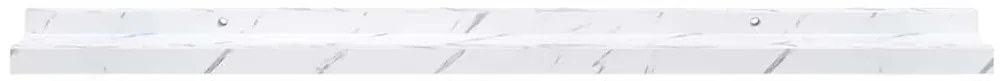 Falpolc polcokkal 2 pcs Fehér márvány 80 x 9 x 3 cm Faanyag