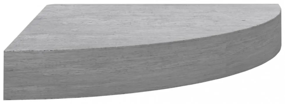 2 db betonszürke MDF fali sarokpolc 25 x 25 x 3,8 cm