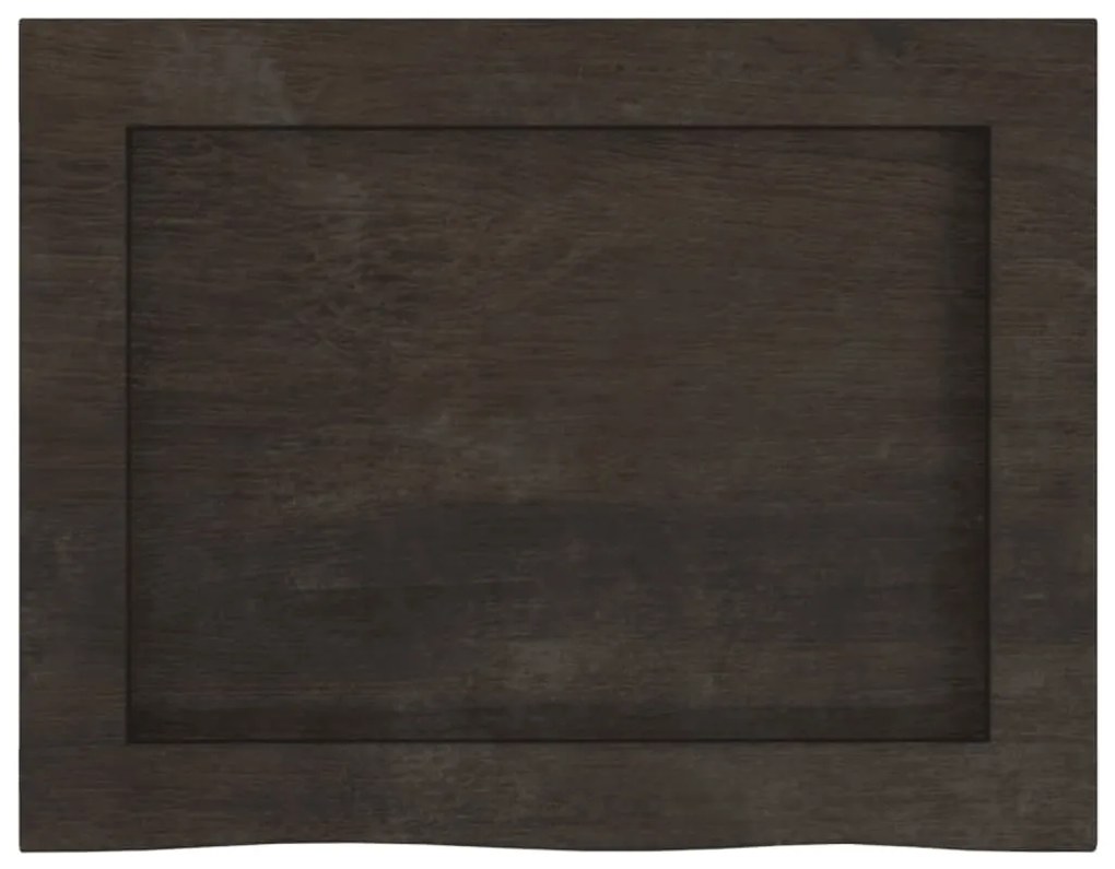 sötétbarna kezelt tömör tölgyfa fali polc 40x30x(2-4) cm