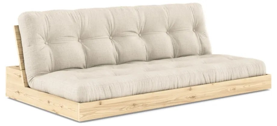 Szürke-bézs len kinyitható kanapé 196 cm Base – Karup Design