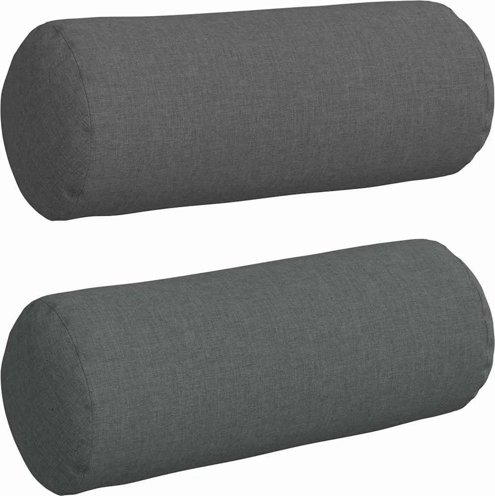 vidaXL Hengerpárnák 2 pcs Sötétszürke Ø 15 x 40 cm szövet
