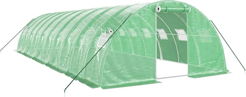 vidaXL zöld acélvázas melegház 40 m² 10 x 4 x 2 m