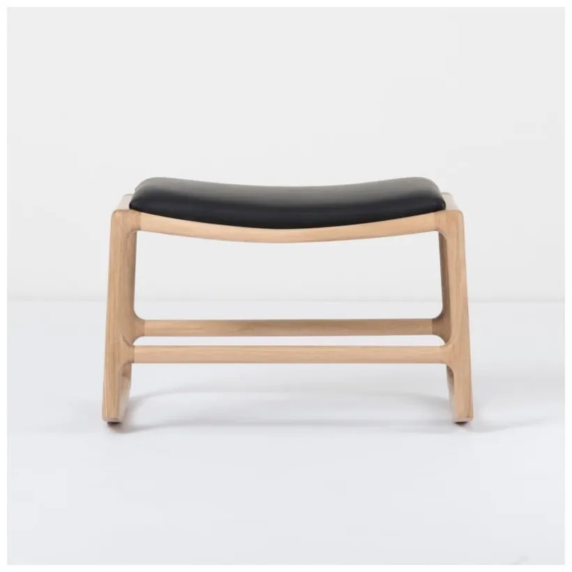 Dedo tömör tölgyfa ülőke, fekete bivalybőr ülőkével - Gazzda