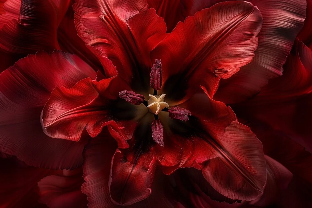 Vászonkép Canvas Makró Fotó Virág Piros Tulipán 120x80