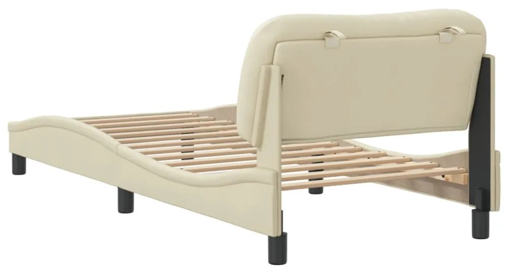 krém szövet ágykeret LED-ekkel matrac nélkül Hvar 90x190 cm